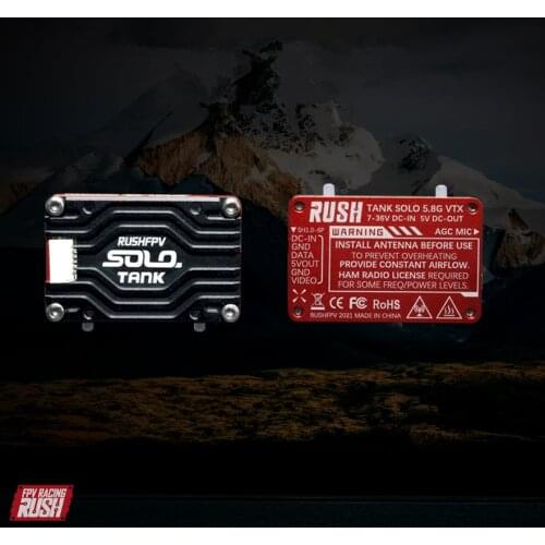 RUSH Solo Tank 5.8G VTX Video Transmitter CNC shell 1.6W High Power Built-in Microphone Heat Dissipation Structure For RC FPV