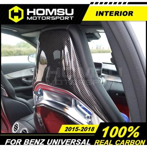 Real Carbon Fiber Interior Carbon Backrest Trim Backrest carbon cover For Merce-des A C E S CLA CLS GLA GLC GLE Class 2015-2018