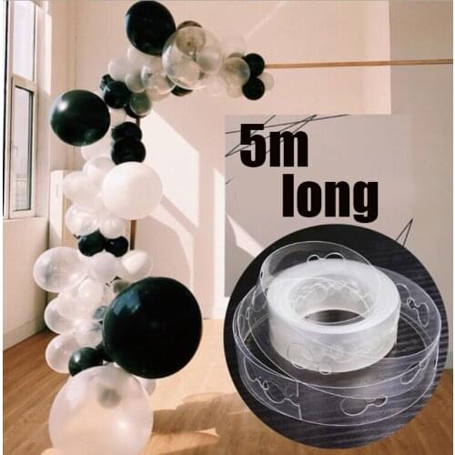 1pcs Plastic balloon chain 5 m transparent PVC rubber wedding balloon fixed essential tools helium balloon decoration