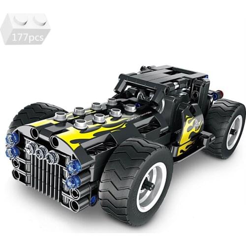 High-tech Series Pull Back Vintage Car Classic Model Building Blocks Kit Bricks Creator Supercar Toys For Children Boys Gifts