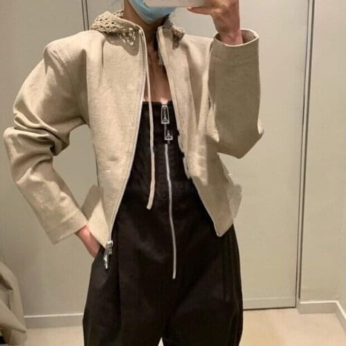 High 2021AW Autumn Quality Women Hollow Knitted Hooded Jacket Coat For Female Casual Overcoat Ddxgz2 6.25