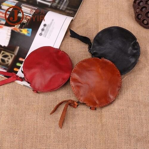 Joyir Genuine Leather Coin Purse Women Wallet Change Purses Fashion Mini Small Wallet For Woman Zipper Circular Purse