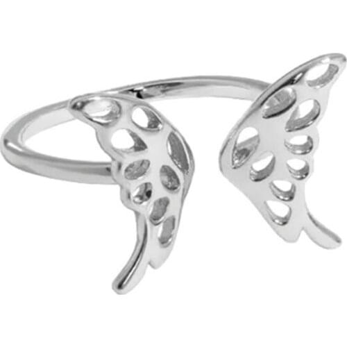 925 Sterling Silver Open Rings for Women New Fashion Elegant Charming Sweet Butterfly Party Jewelry Bride Accessories