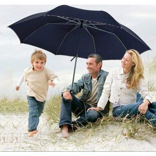 Full Automatic Super Big Canopy Umbrella - Windproof Waterproof Anti UV 8 Ribs 450g 2 Folding Business Women Men Umbrella