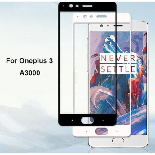 1pcs Ultra-Thin White black color full screen protector Tempered Glass film For Oneplus 3 A3000 Screen protective glass film