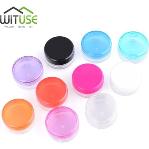 10Pcs 3g 5g Empty Plastic Jar Box Makeup Nail Art Bead Storage Container Portable Cosmetic Cream Jar Pot Box Round Bottle