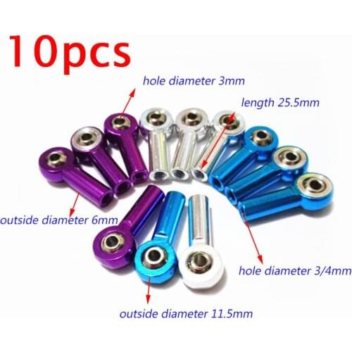 Free Shipping 10PCS M3/M4 Aluminum Ball Joints Ball-type Coupling Universal Ball Connector Rod End Fit For 3/4mm Rod Spare Parts