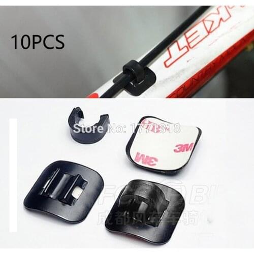 10pcs alloy hydraulic disc brake cable guide line housing line hose guide with 3M stick oil derailleur cable base C clip