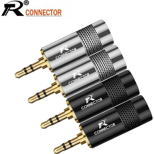 10PCS Jack 3.5MM Connector Stereo 3Poles Gold Plated 3.5MM Male Plug Gunmetal Tube for 8.5MM Audio Earphone Cable Connector DIY