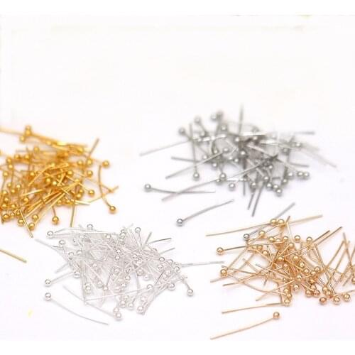 2000PCS 16-30mm Metal Copper Gold Rhodium KC Gold Silver Plated Ball Head Pins Findings Ball End Head Needles For Jewelry Making