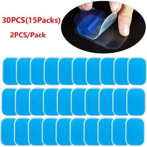 30PCS (15Packs) EMS Gel Pads Replacement Pad Electrodes Patch Hydrogel For Muscle Stimulator Massage Abdominal Belt Accessories