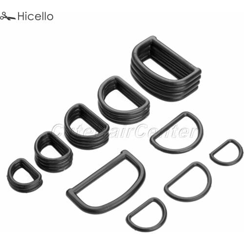 50pcs D Ring Buckles Plastic 20/25/32/38/48 mm for Handbag Luggage Bag Straps Black Webbing Backpack Craft Scouting Knot