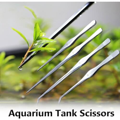 Aquarium Scissors set aquascaping tools Stainless Steel Straight Curved Tweezer Scissor Tools for Aquarium Maintenance Accessori