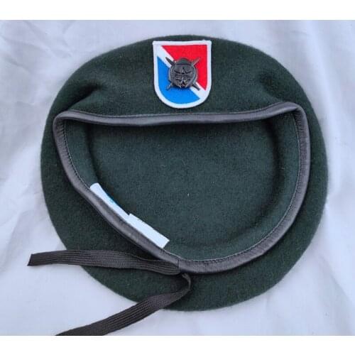 Us Army 11th Special Forces Group Wool Blackish Green Beret & Special Operations Diving Supervisor INSIGNIA Military Hat