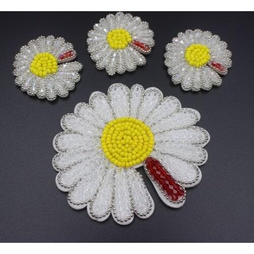 Shiny crystal nail-bead Daisy patch appliqued cloth accessories GD orsage bag dress decoration applique patch