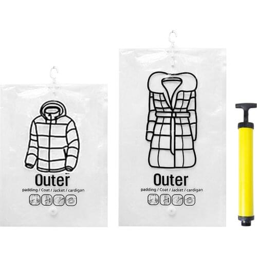 Side Pull Hanging Type Vacuum Compression Bag Hanger Hanging Clothes Storage Bag Clothing Dustproof Cover