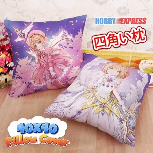Hobby Express Sakura Kinomoto Cardcaptor Sakura Clear Card 40x40cm Square Anime Dakimakura Throw Pillow Cover FBZ627