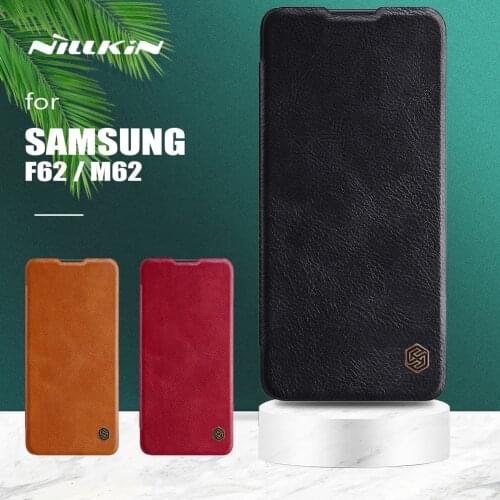 For Samsung Galaxy F62 M62 Case Nillkin Qin Luxury Ultra-Thin Flip Leather Case Card Slot Cover for Samsung Galaxy M62 F62 Case