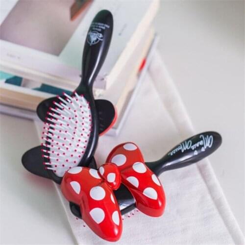 Disney Minnie kids comb with airbag massage scalp, anti-static hair combs for girls, hair accessories bow plastic combs