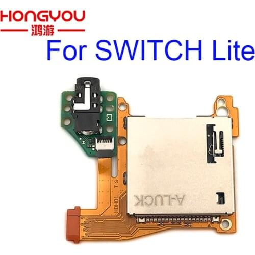 For NS Switch Lite Game Card Slot Socket with Headset Headphone Board Game Card Socket Repair Parts With Board