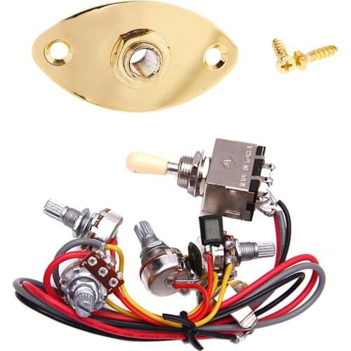 Electric Bass Output Jack 3 Way Toggle Switch Guitar Circuit Wiring Harness