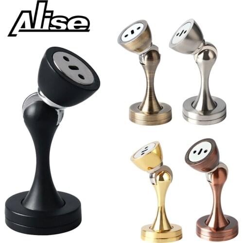 Alise Stainless Steel Magnetic Sliver/Black Door Stop Stopper Holder Catch Floor Fitting With Screws For Bedroom Family Home Etc