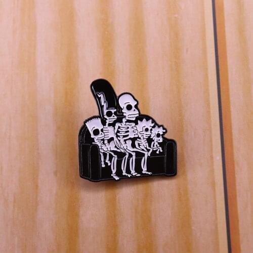 Skeleton Family Enamel Pin Because under our skin, we are all the same