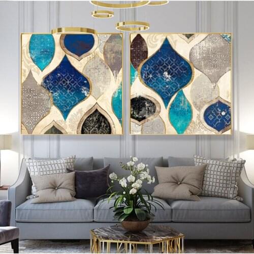 Drip Drop Canvas Painting Blue Abstract Prints And Posters Wall Pictures For Living Room Modern Nordic Art Cuadros Home Decor