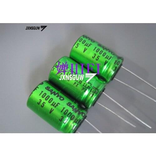 10PCS Original SANYO PX 35V1000UF 16X25MM Bright green Military grade electrolytic capacitors 1000uF/35v 125degrees 1000UF 35V