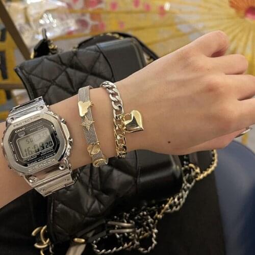 Korea Love Heart Chain Saturn Moon Star Bracelet Female Hand Accessories Light Luxury Niche Design Ins Jewelry