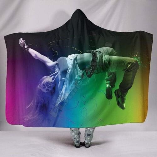 Colorful Dancing Girl 3D Printed Wearable Blanket Adults For Kids Various Types Hooded Blanket Fleece blanket 01