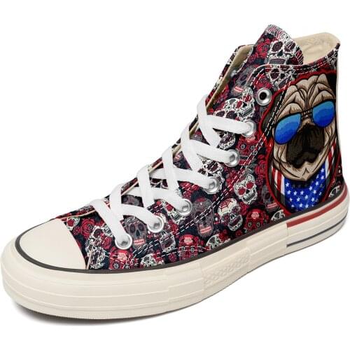 Print On Demand Sneakers Drop Shipping Sneakers High Top Lace-up Classic Casual Flat Unisex Vulcanized Sneakers