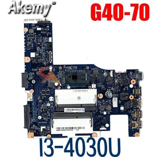 Laptop motherboard For LENOVO IdeaPad G40-70 14‘ inch Core I3-4030U Mainboard ACLU1/ACLU2 NM-A272 5B20G36636 SR1EN CPU