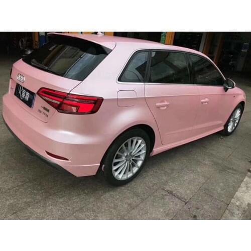 Premium Matt Metallic Satin Cherry Sakura Pink Vinyl Wrap Car Sticker Adhesive Sticker Decal Air Bubbles Release