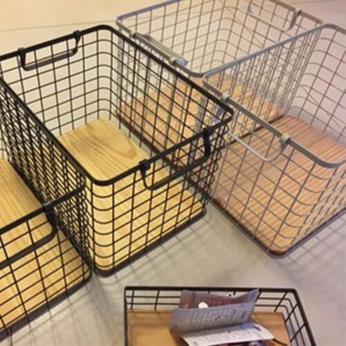 Nordic Wrought Iron Storage Basket For Home Organize Desktop Box Bathroom Cosmetics Snack Container Simple Storage Basket