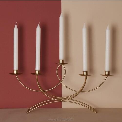 Nordic Style 3D Candlestick Metal Candle Holder Wedding Centerpiece Candelabra Dinner Home Decor N26 20 Dropshipping