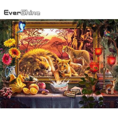 Evershine 5D DIY Diamond Painting Lion New Arrival Diamond Embroidery Kit Animals Picture Of Rhinestones Mosaic Handmade Gift
