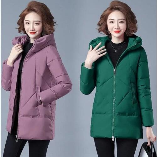 2021 New Women Winter Jacket Long Warm Parkas Female Coat Thicken Cotton Padded Jacket Hooded Loose Womens Clothes