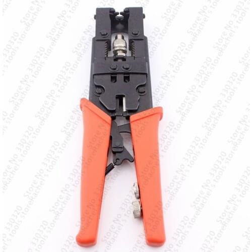 Coax Compression Crimper Tool BNC/RCA/F Crimp Connector RG59/58/6 Cable Wire Cutter Pliers