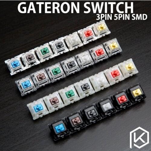 Gateron switch 3pin 5pin smd blue red black brown green clear yellow silent for custom mechnical keyboard xd64 xd60 eepw84 gh60