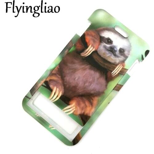 Real Animal Sloth ID Card Students Work Name card Holder Pass Gym Badge Kids Holder Jewelry Accessories Decorations Gifts