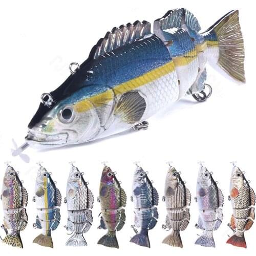 Robotic Fishing Lure Electric Wobbler For Pike Electronic Multi Jointed Bait 4 Segments Auto Swimming USB LED Light Pesca Lure