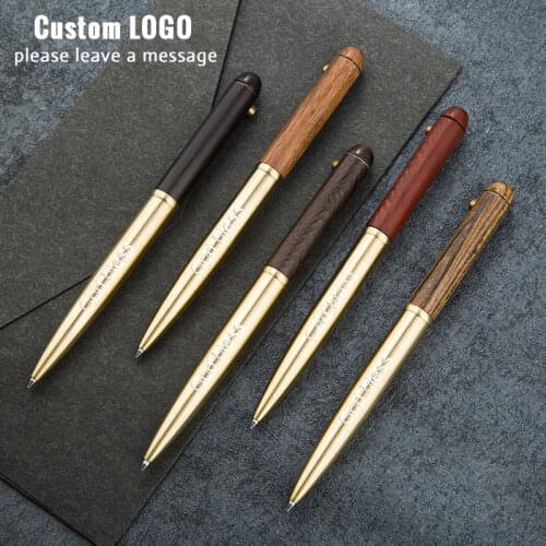 New Metal Wooden Ballpoint Pen Office Signature Pen Logo Custom Gift School Business Hotel Front Office Supplies Signature Pen