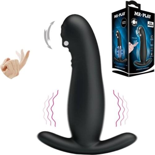 Silicone 4 Tickling & 7 Speeds Anal Vibrator Male Prostate Massager Vibrating Butt Plug Adult Erotic Anal Sex toys for Men Women