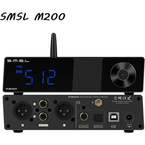 SMSL M200 AK4497 LDAC AptX-HD Bluetooth 5.0 DAC Hi-Res 32bit/768kHz DSD512 Coaxial Optical USB DAC Decoder