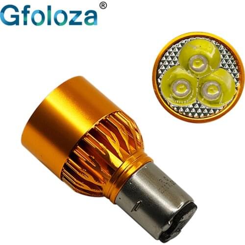 Gfoloza 1Pcs H6 BA20D LED Motorcycle headlight Bulbs White 6000K Motorbike Electrombile Spot Fog Head light 9W High Low Beam
