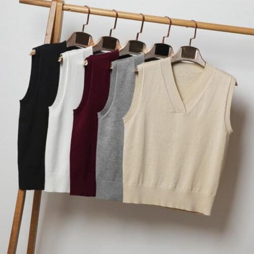 Plus Size 4XL Sweater Vest Women V-neck Solid Simple Slim All-match Casual Korean Teens Chic Fashion Autumn Winter Sweaters
