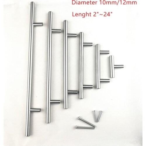 Stainless Steel Kitchen Brushed Door Cabinet T Bar Handle Pull Knob 2" ~ 24