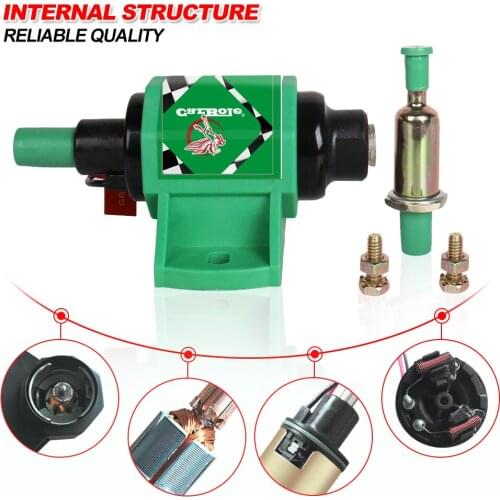 Universal 12V 1-2A Inline Micro Electric Fuel Pump Diesel Petrol Flow Rate 35GPH 4-7 PSI Low Pressure