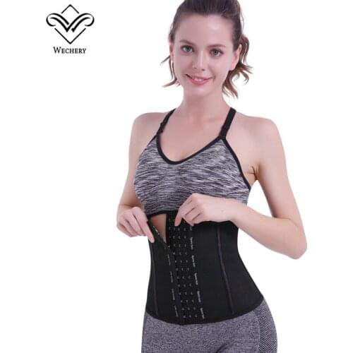 Wechery Modeling Strap Binders Slimming Belt Tummy Control Shape Wear 9 Steel Bones 26CM Latex Material